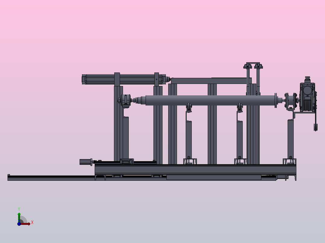 旋耕机刀轴自动焊接机构前视图