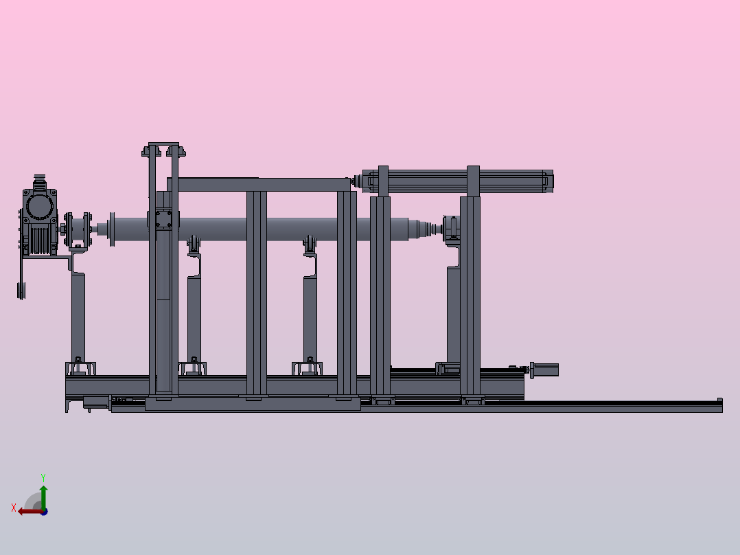 旋耕机刀轴自动焊接机构后视图