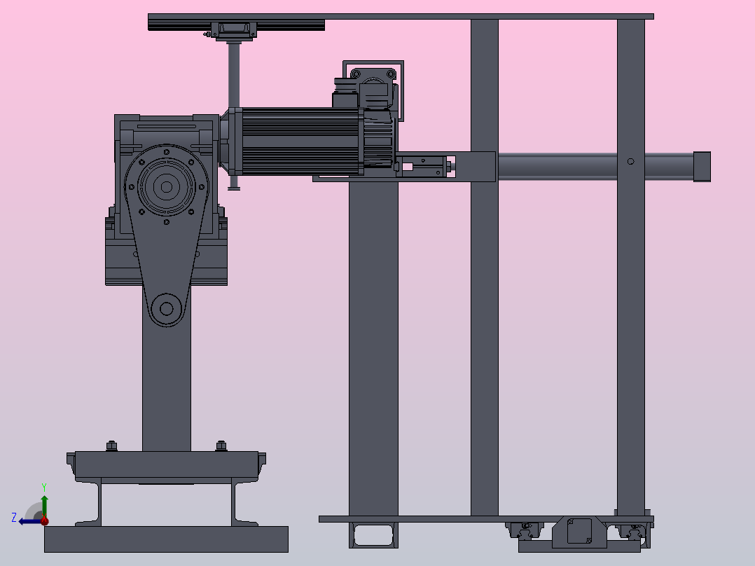 旋耕机刀轴自动焊接机构右视图