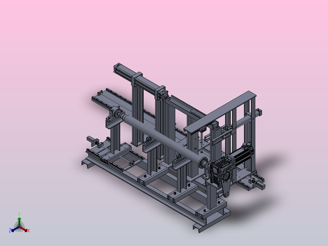 旋耕机刀轴自动焊接机构正等轴测图