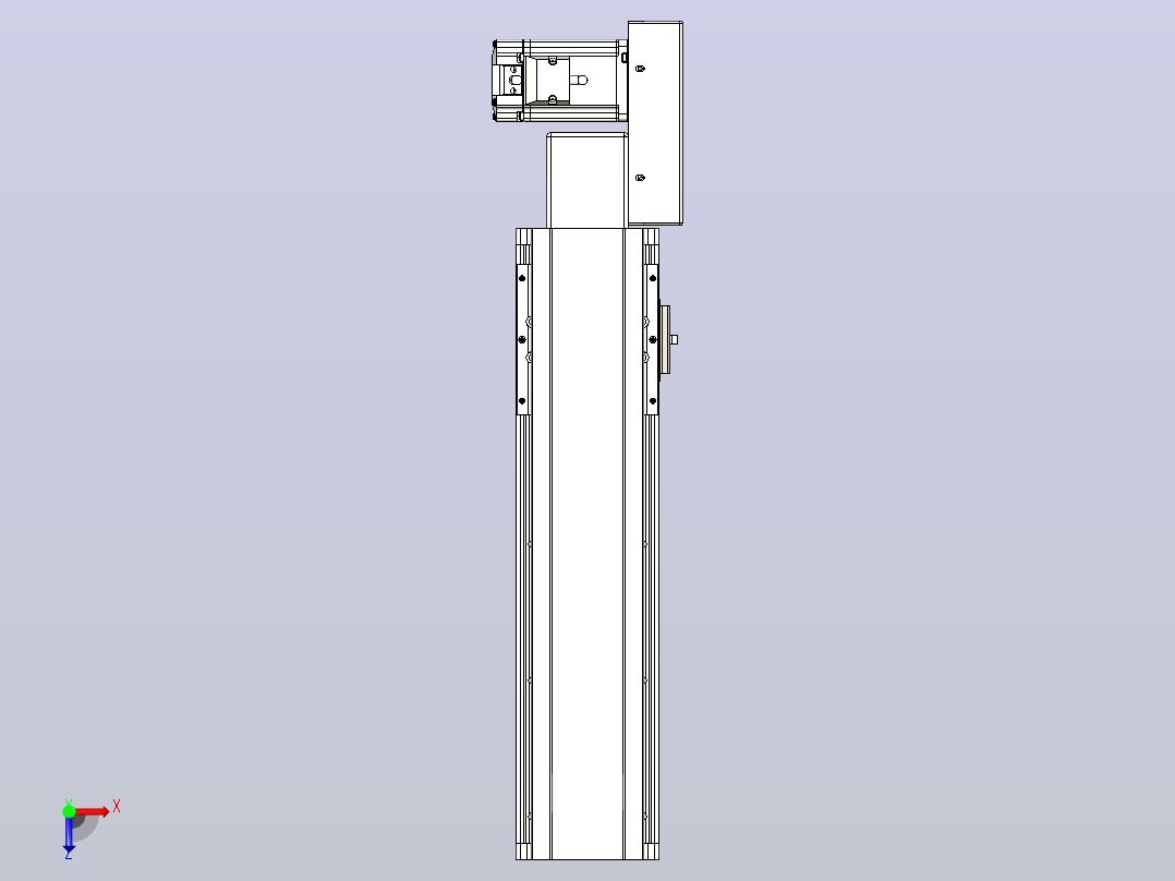 皮带直线轴半封闭可选导轨TPA-HNB-105D-90-L250-ML-Y-P20-N3俯视图