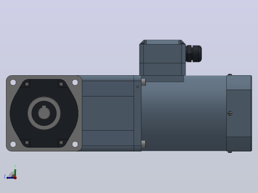 90AC(90W╱120W)微型交流（圆轴）组合型电机[90YS90WDV22HFF-90GF3HK]右视缩略图
