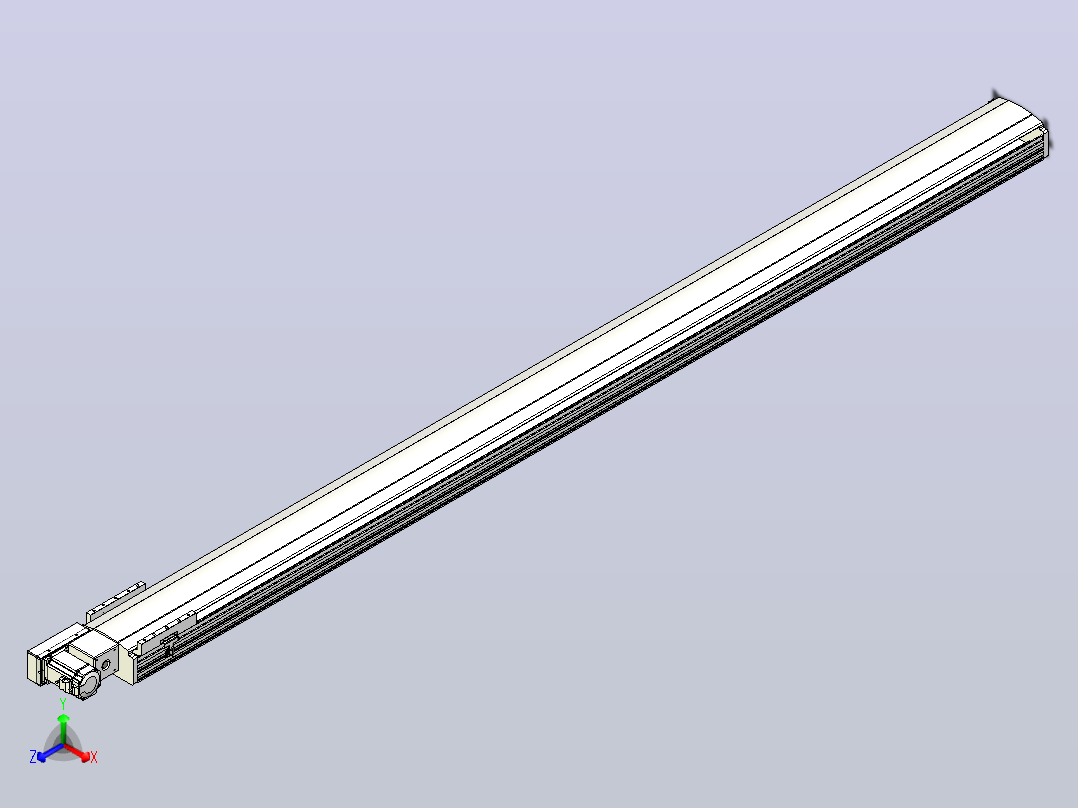 皮带直线轴半封闭可选导轨TPA-HNB-202D-140-L3000-ML-Y-P75-N3主视图