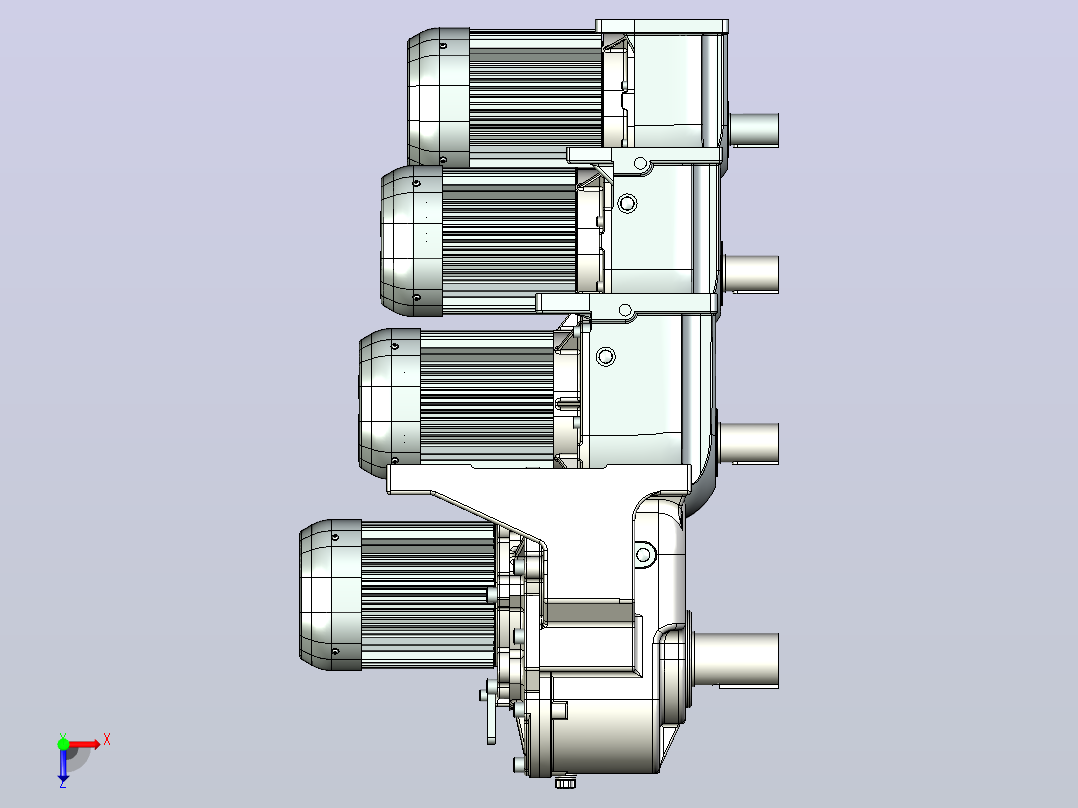 三菱电机3.7 kw DM-DP系列圆柱齿轮电机俯视图