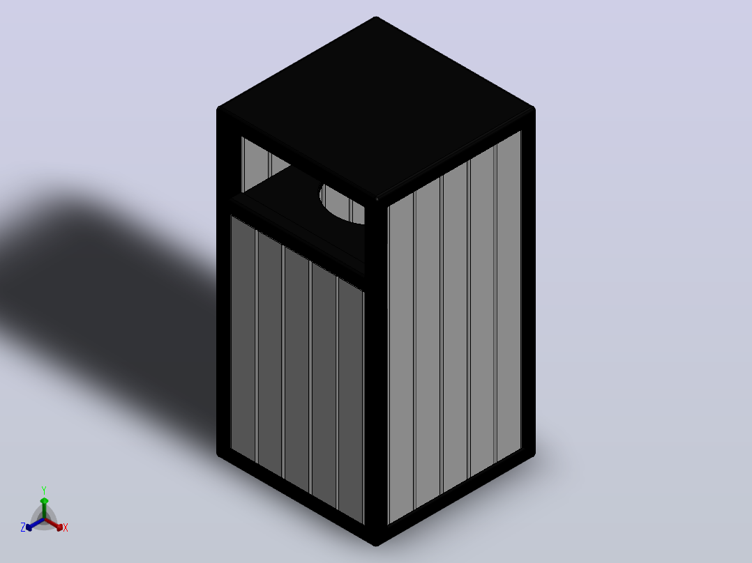 垃圾箱 垃圾处理设备garbage-can-cover-1832-模型格式为 sw正等轴测图