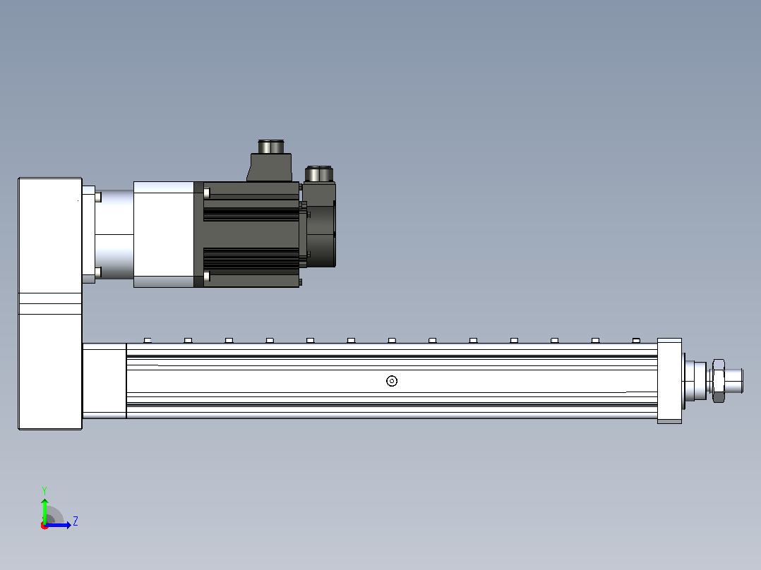 MTA80-500-P10-FF-P-K□-P1500（2000）W-S3 MTA80电动缸 最大负载35KN 额定负载30KN 1500(2000)W电机间接安装 配减速机左视图