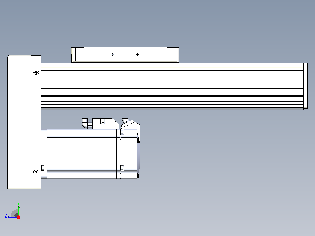 滚珠丝杠直线轴带导轨全封闭TPA-HCR-105D-1610C-L100-MP-Y-P40-N3右视图