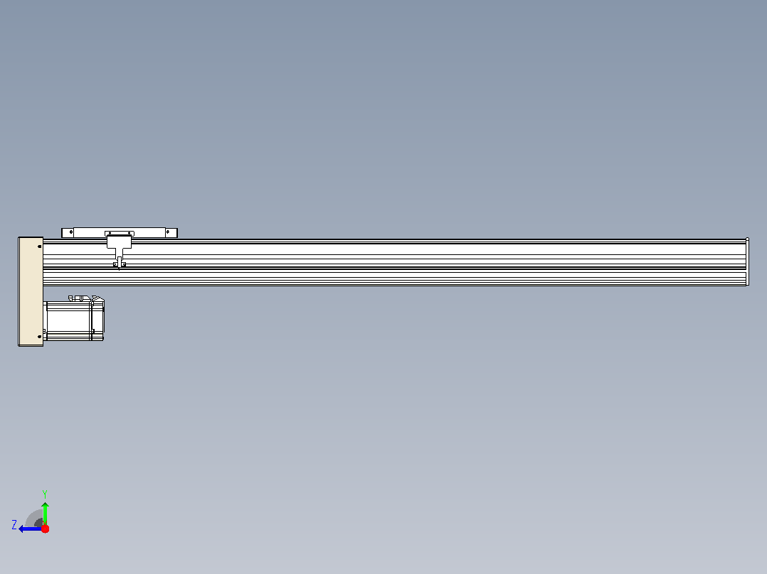 滚珠丝杠直线轴带导轨全封闭TPA-HCR-202D-2510C-L1150-MP-C-P75-N3右视图