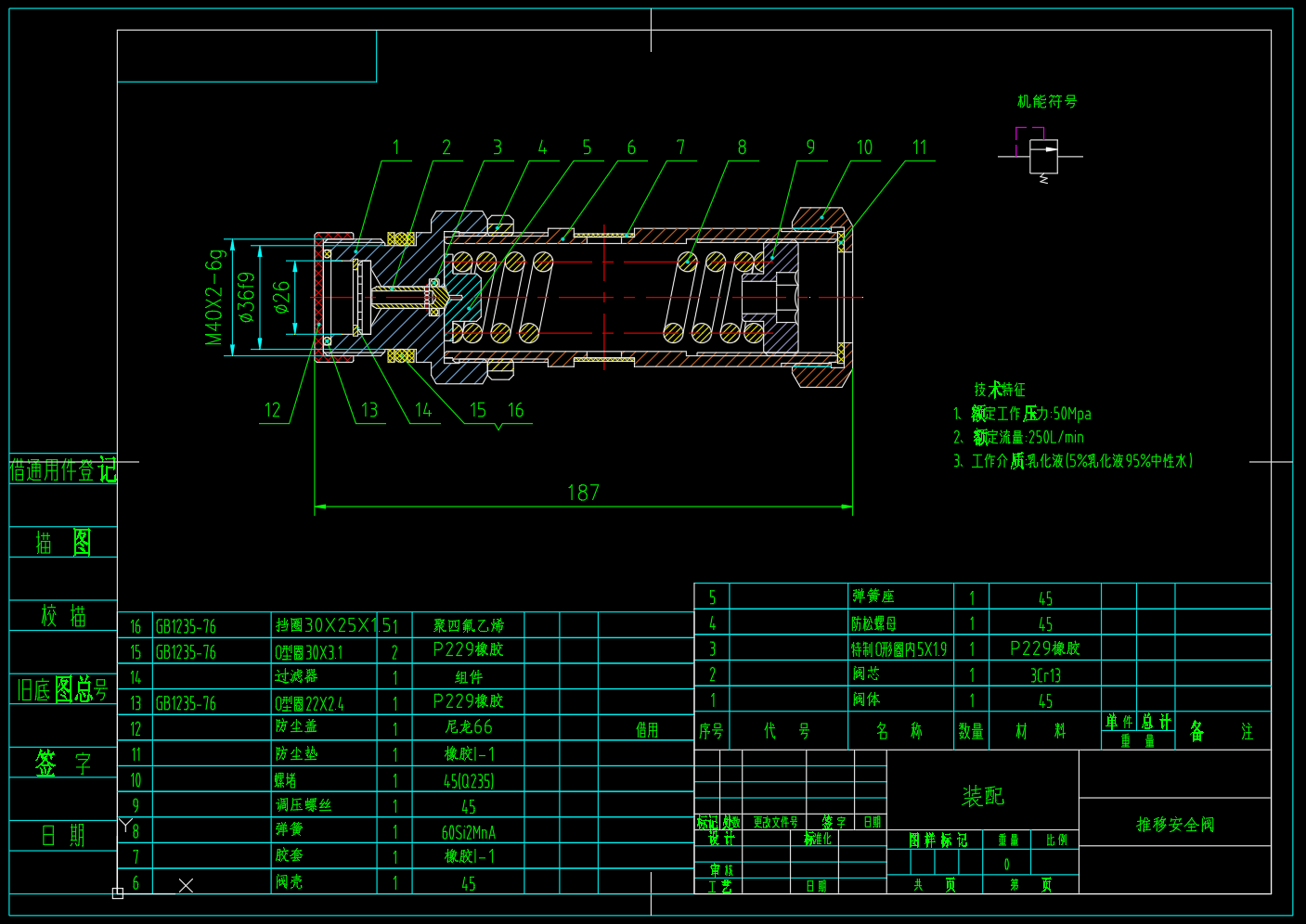 ZY13000-28-63D 型液压支架（推移250L安全阀设计）（CAD+说明书）