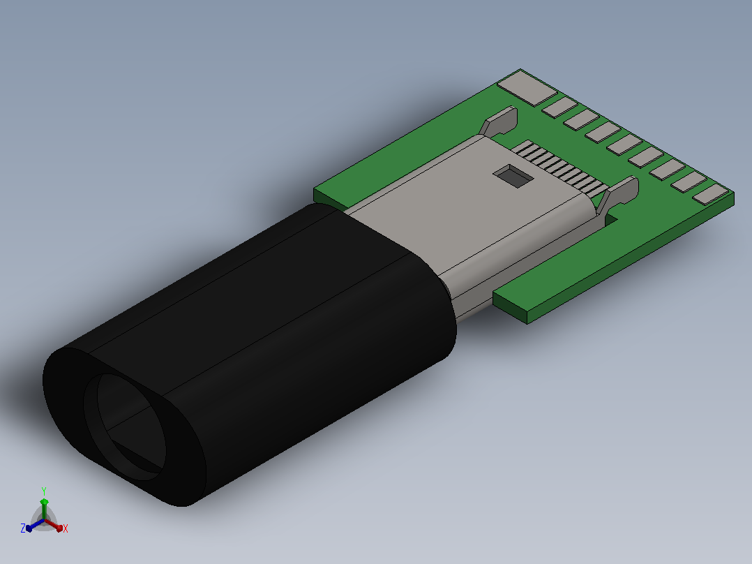 usb c连接器组件12正等轴测图