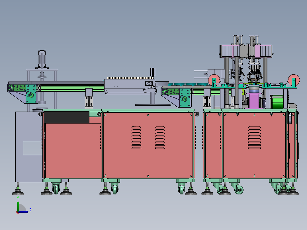 铝箔杯包装线(成型包装生产线) 左视图