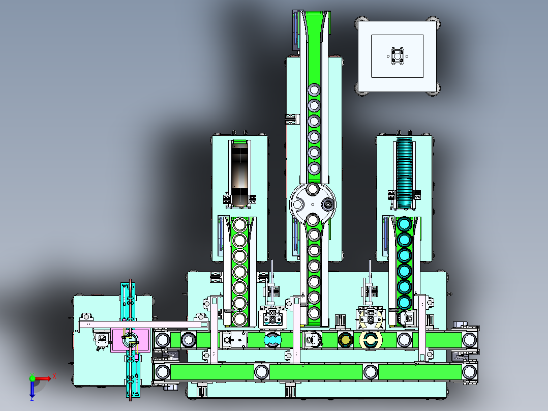 铝箔杯包装线(成型包装生产线) 俯视图