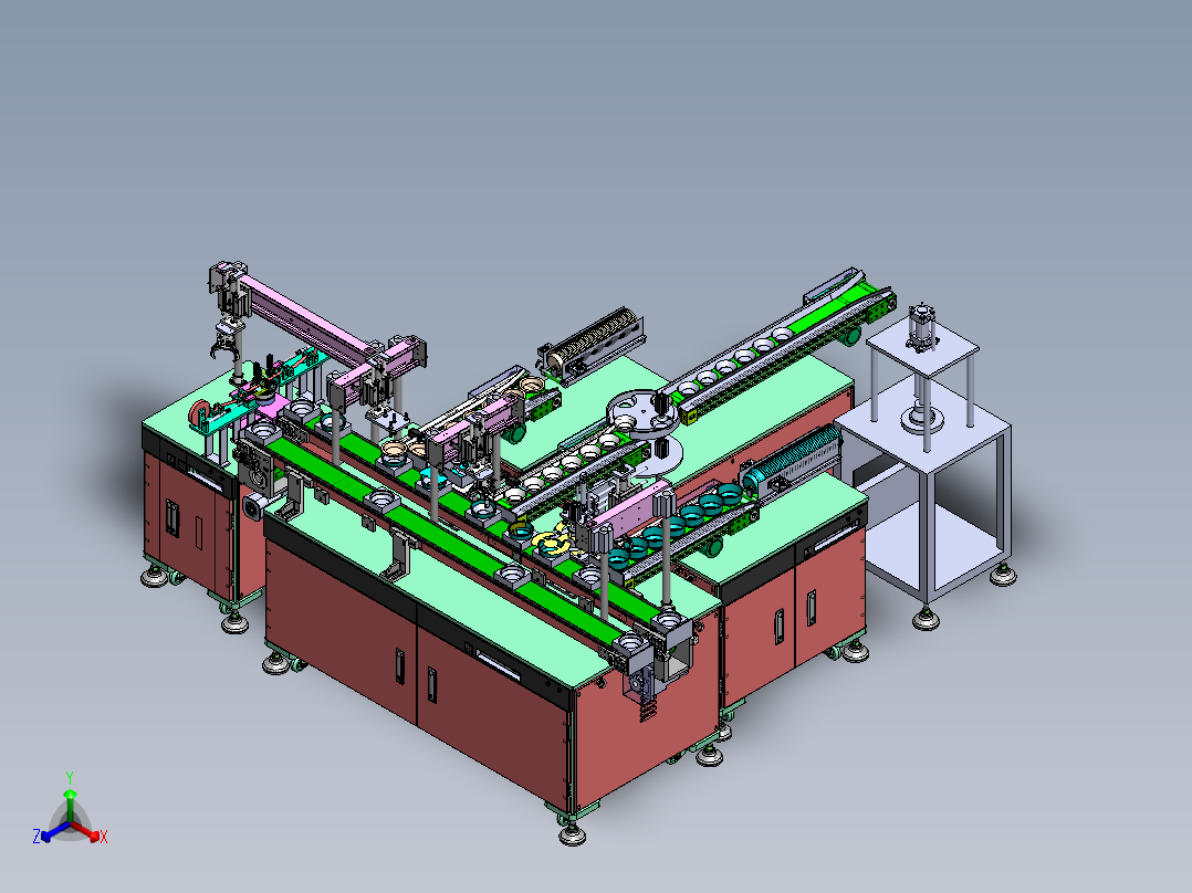 铝箔杯包装线(成型包装生产线) 正等轴测图