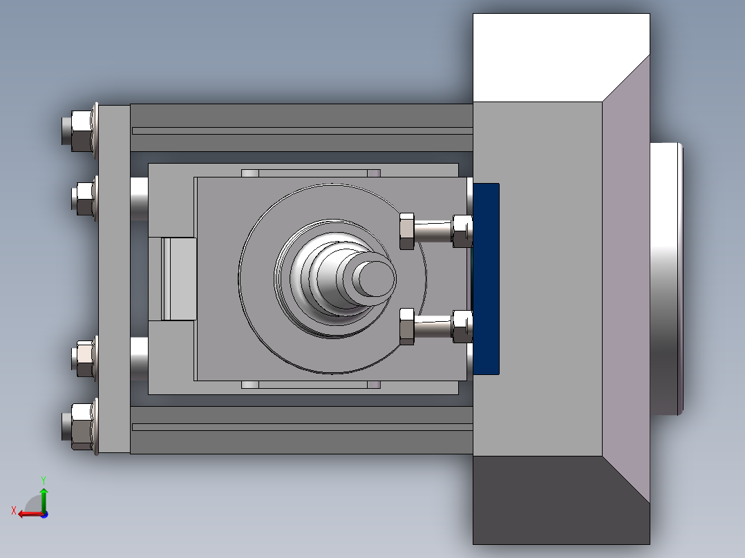 汽车转向节拉主削孔夹具后视图