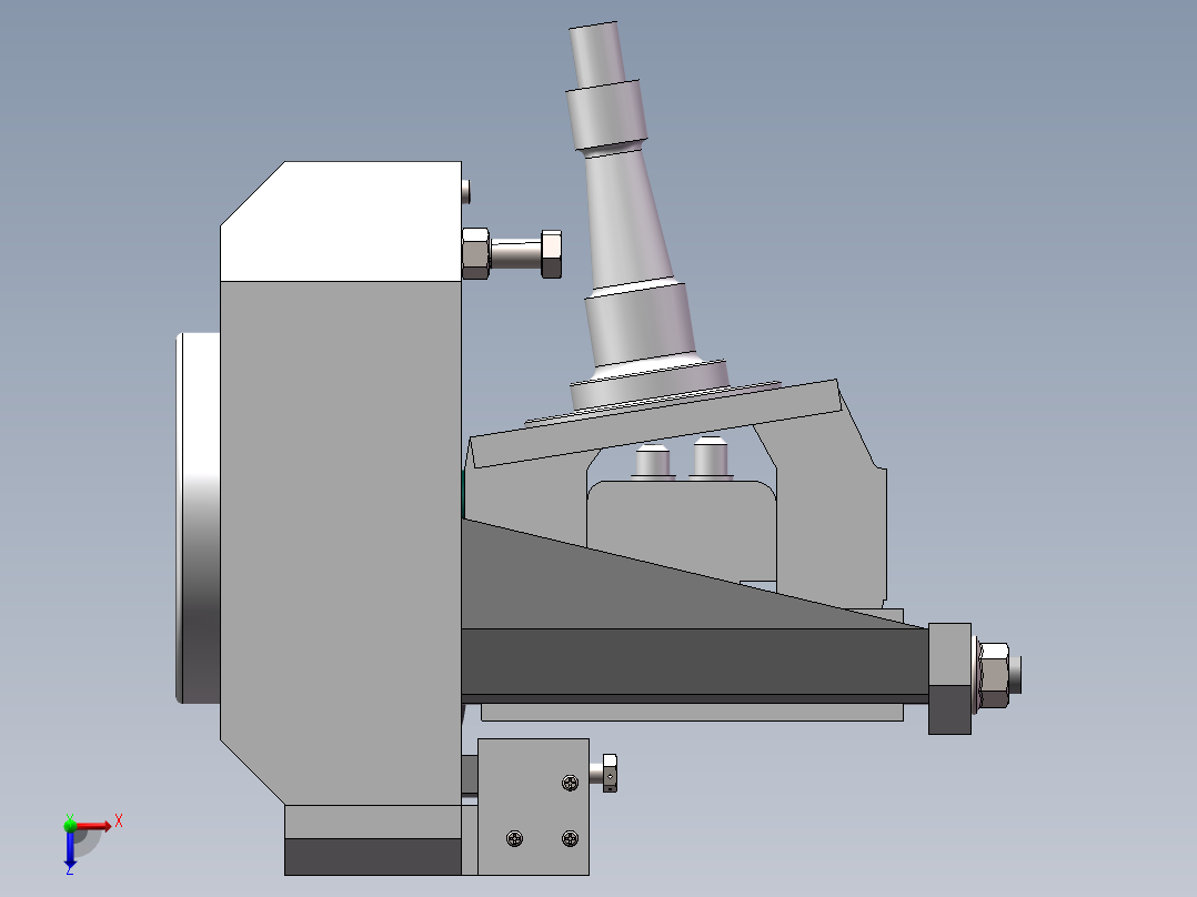 汽车转向节拉主削孔夹具俯视图