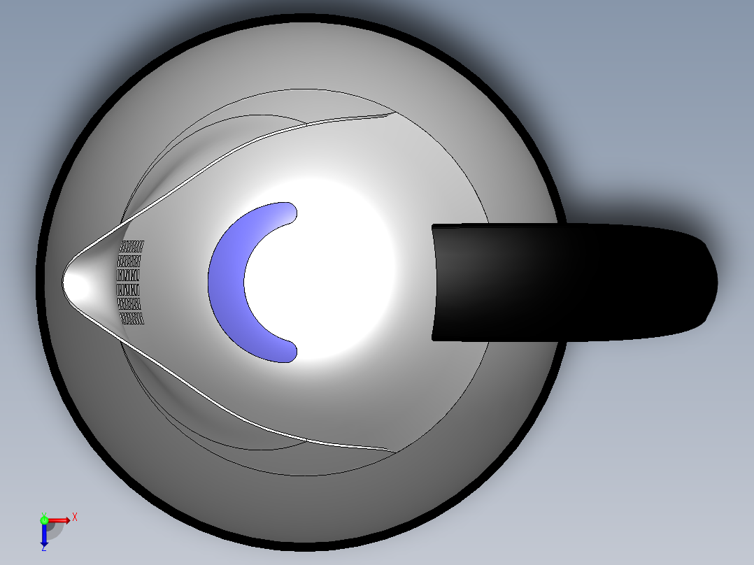 SolidWorks 水壶造型设计俯视图
