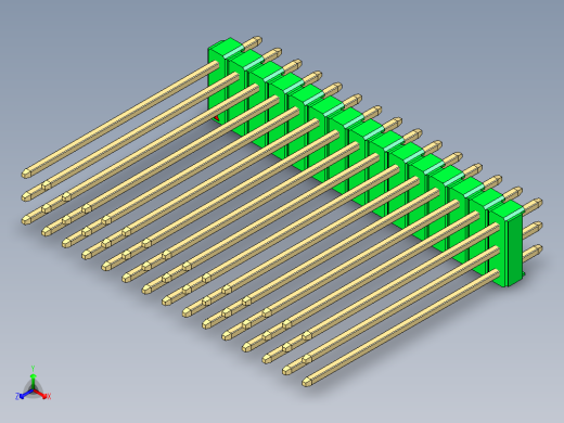 彩色公头100mil（2.54mm）系列-DS1021_green_3x15p_100mil_Type43_rev1.0