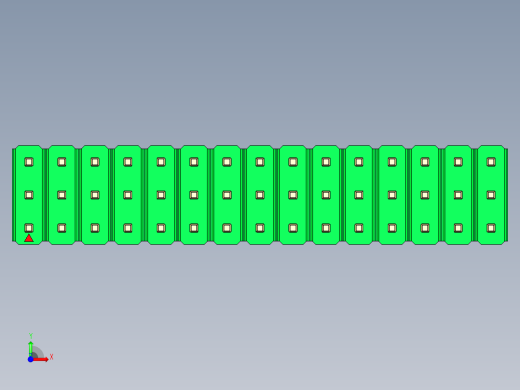 彩色公头100mil（2.54mm）系列-DS1021_green_3x15p_100mil_Type43_rev1.0前视缩略图