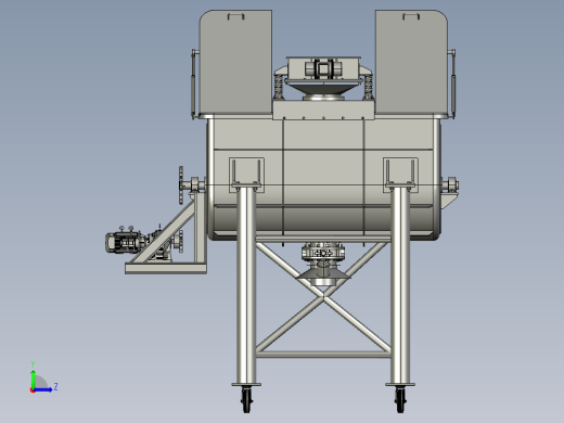 Ribbon 600kg工业搅拌机三维图纸 Solidworks设计 附STP格式左视缩略图