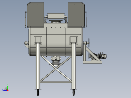 Ribbon 600kg工业搅拌机三维图纸 Solidworks设计 附STP格式右视缩略图
