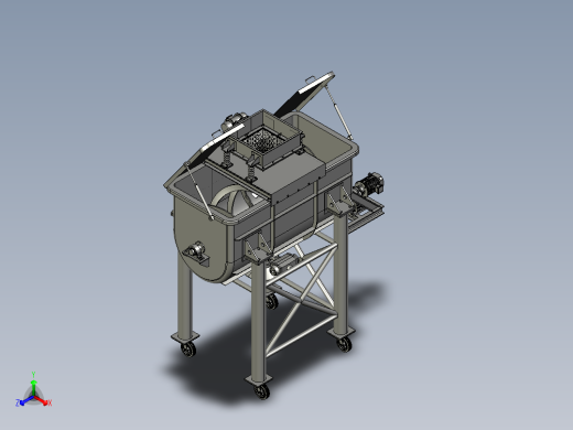 Ribbon 600kg工业搅拌机三维图纸 Solidworks设计 附STP格式正等轴测缩略图