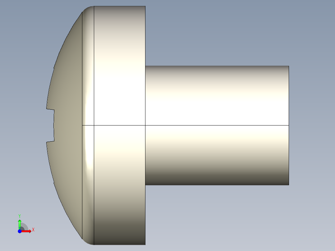 螺丝 M2.5 十字盘头-M2.5 x 3 Screw head.STEP前视图