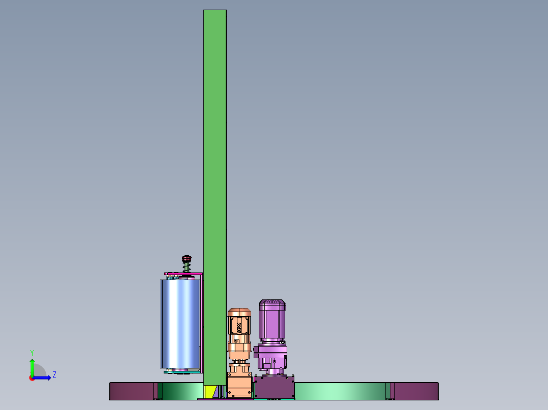拉伸纸箱缠绕膜打包机左视图