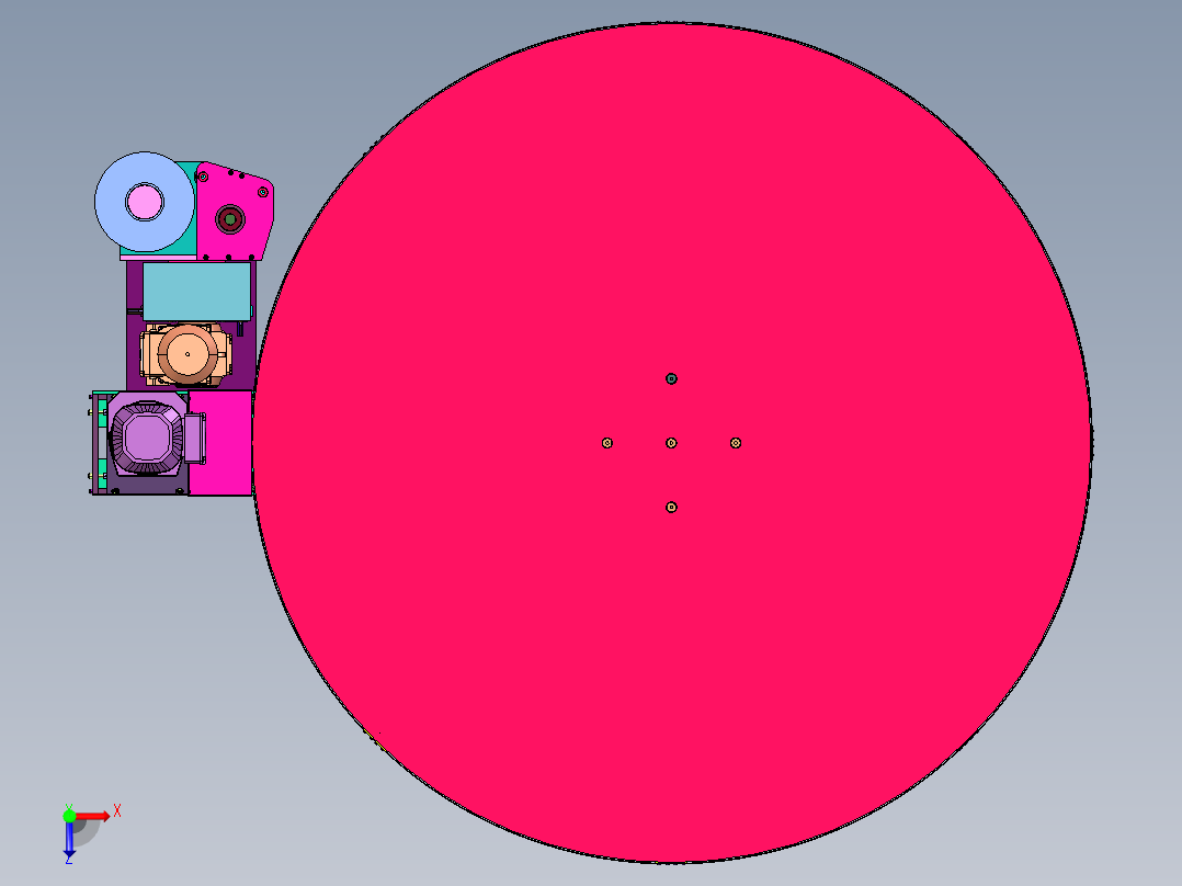拉伸纸箱缠绕膜打包机俯视图