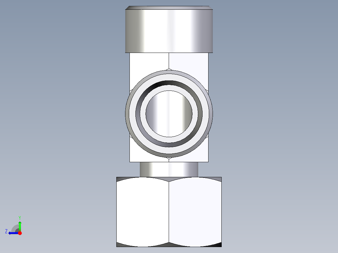 卡套式工业通用硬管接头EO_Standpipe_run_tee_EVL20SOMDCF右视图