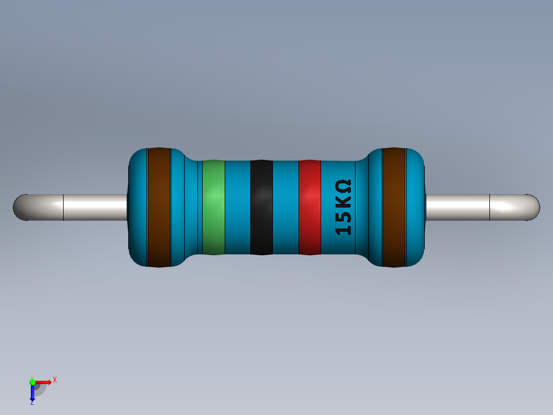 电容器 二极管 电阻器-Resistor 15K Ohm Blue俯视图