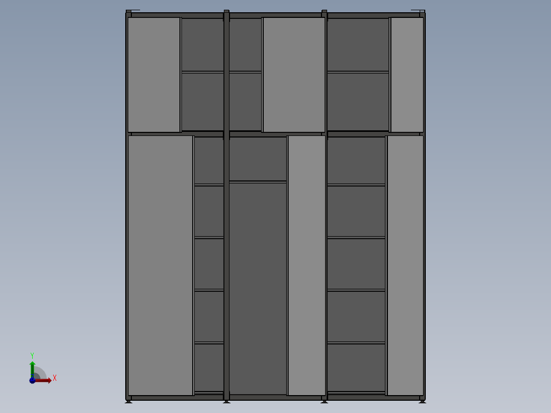 嵌入式衣柜前视图