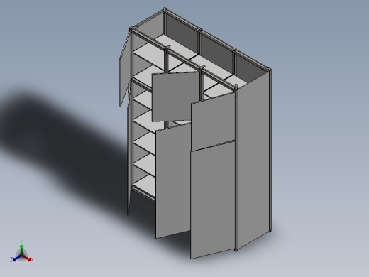 嵌入式衣柜正等轴测缩略图
