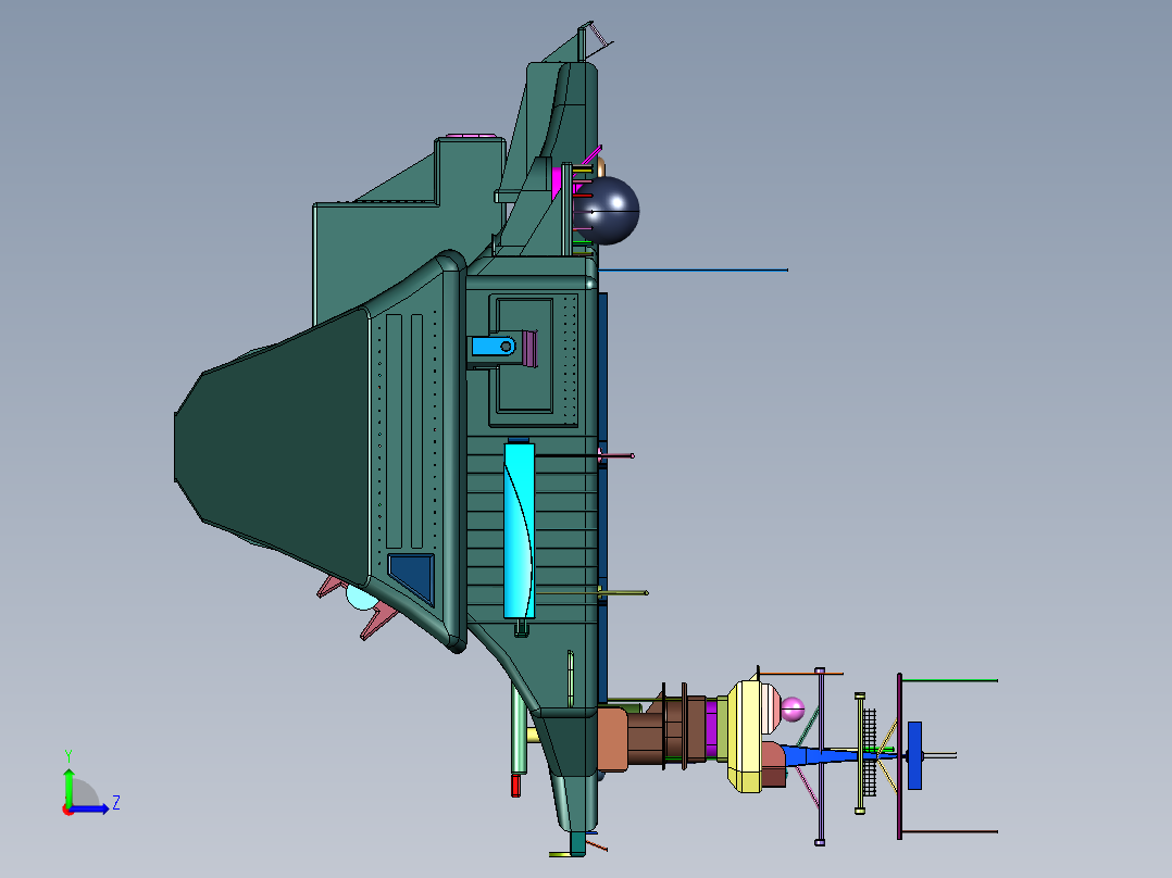 海洋执行作战任务的船只左视图