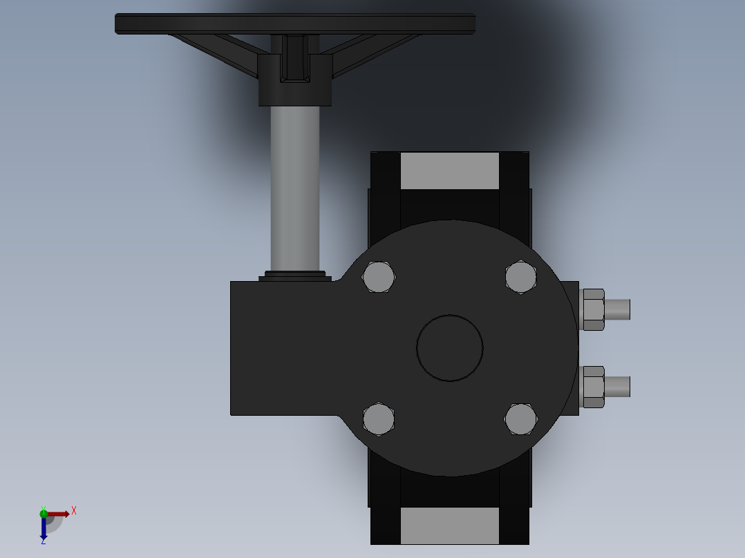 法兰式涡轮蝶阀-铸铁 DN50-DN600俯视图
