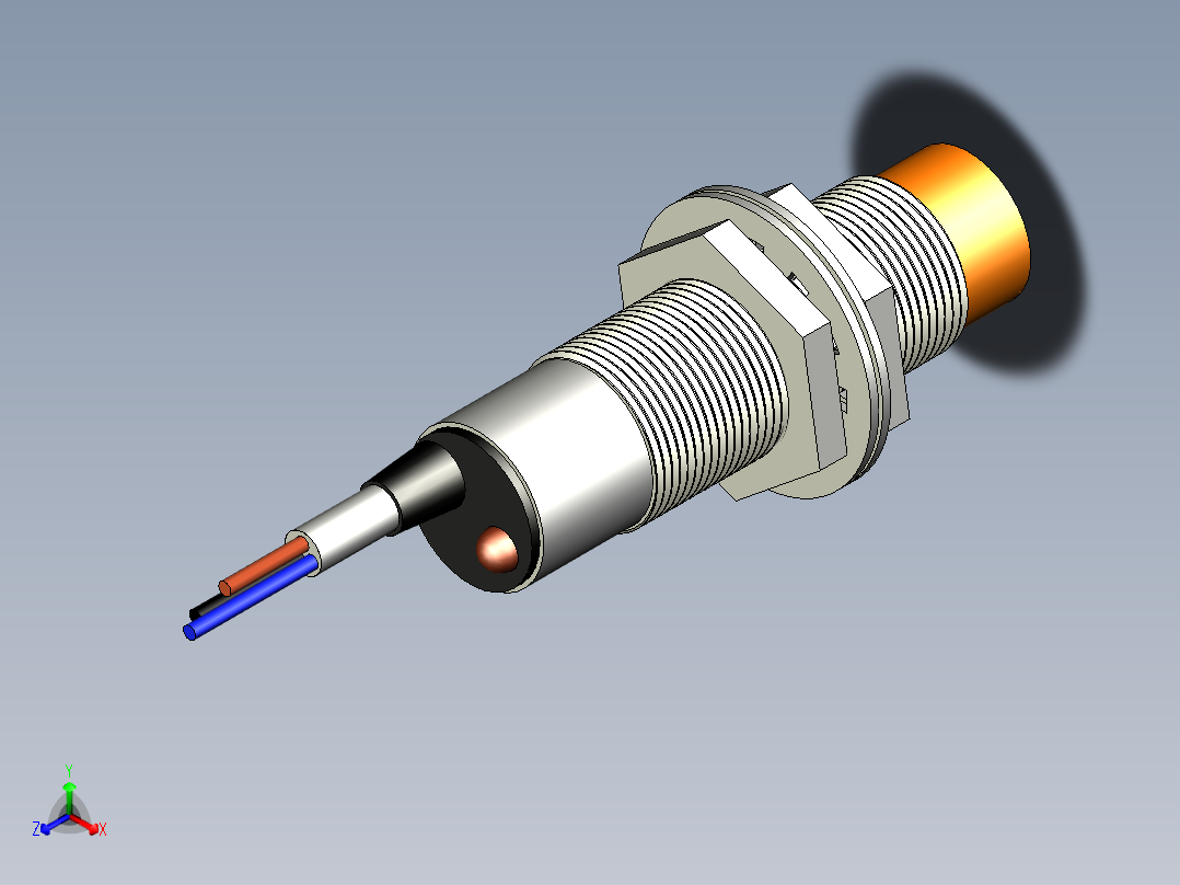 LJ18A3 M18电感式接近传感器主视图