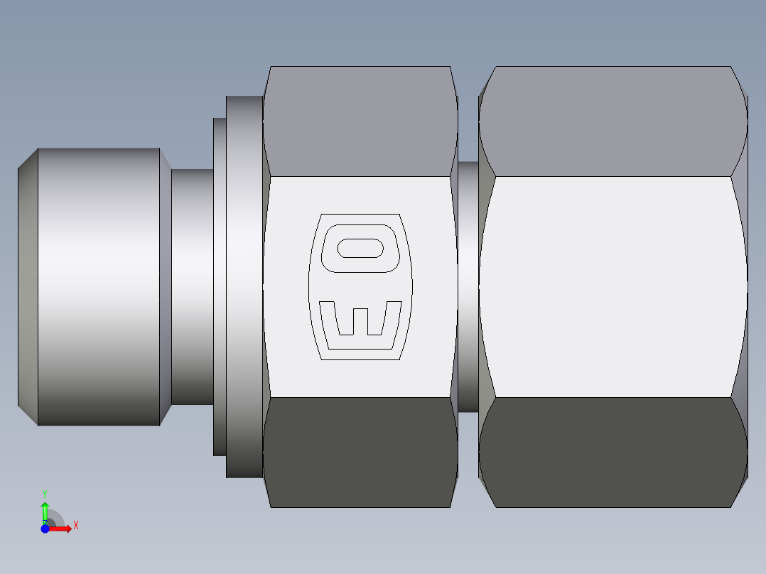 卡套式工业通用硬管接头EO_Swivel_connector_EGE12LMEDCF前视图
