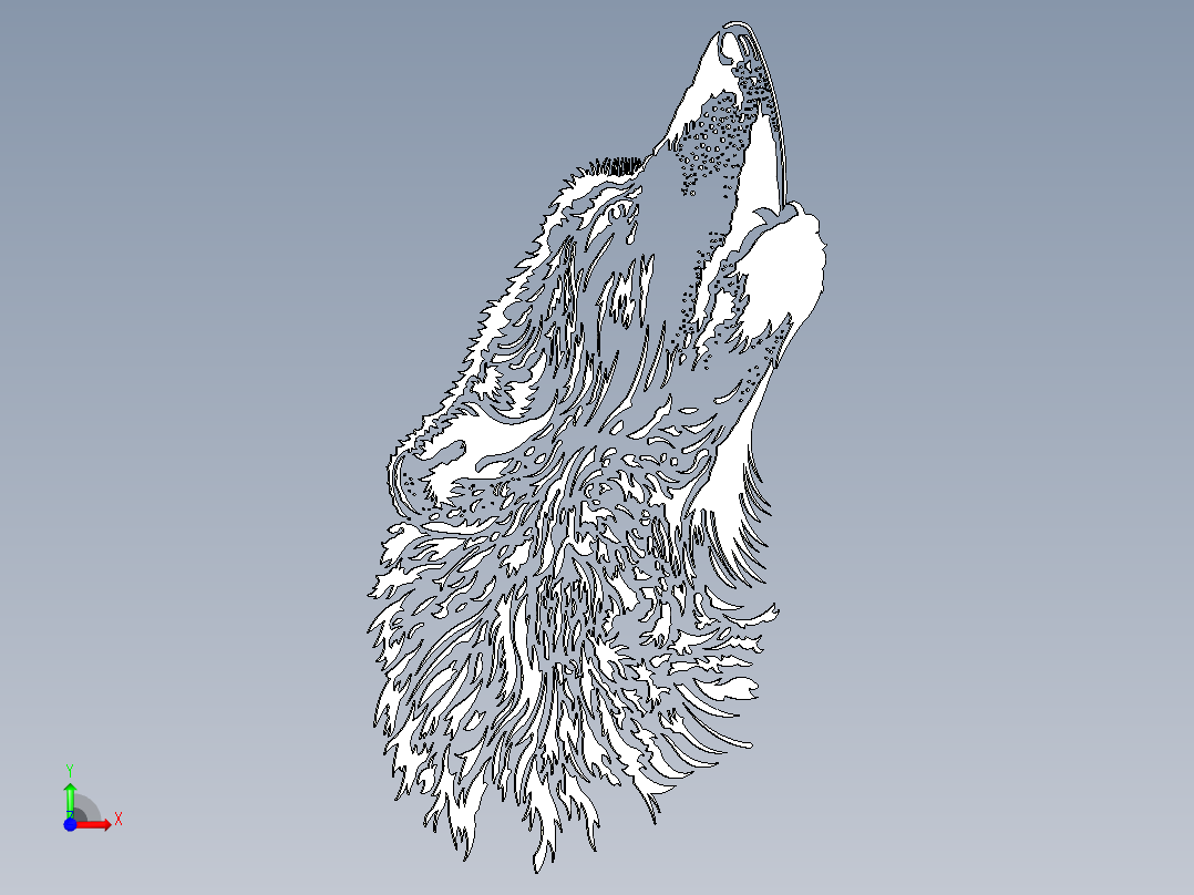 月亮上的狼前视图