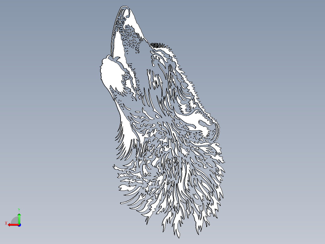 月亮上的狼后视图