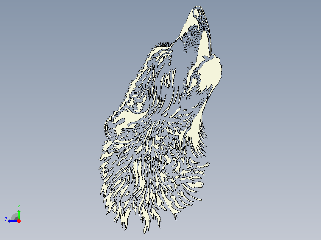 月亮上的狼右视图