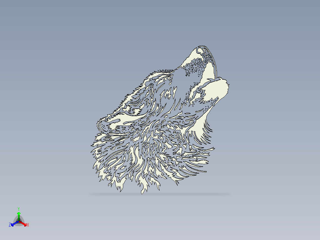 月亮上的狼正等轴测图