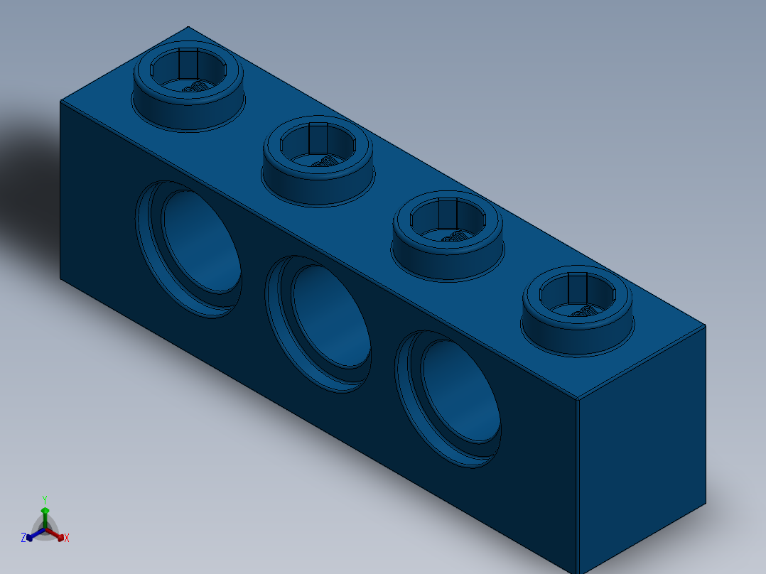 乐高机械组积木（横梁）-370123 Bright Blue Technic Brick 1 x 4 with Holes