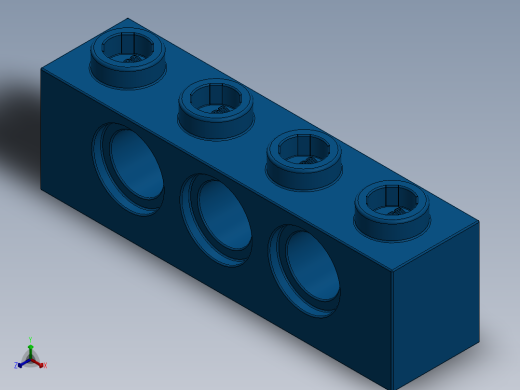 乐高机械组积木（横梁）-370123 Bright Blue Technic Brick 1 x 4 with Holes