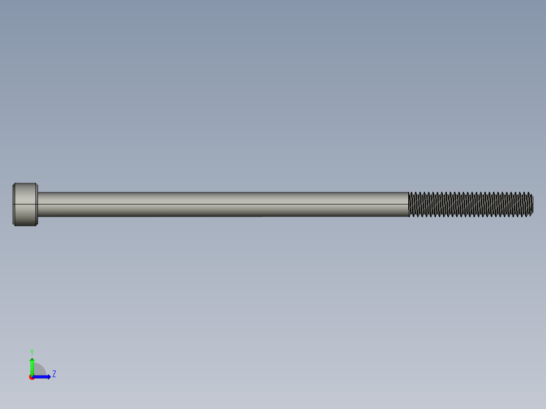 M4 x 0.7mm Thread 80mm LONG SOCKET HEAD CAP SCREW.STEP左视图