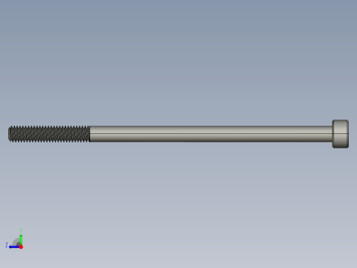 M4 x 0.7mm Thread 80mm LONG SOCKET HEAD CAP SCREW.STEP右视缩略图