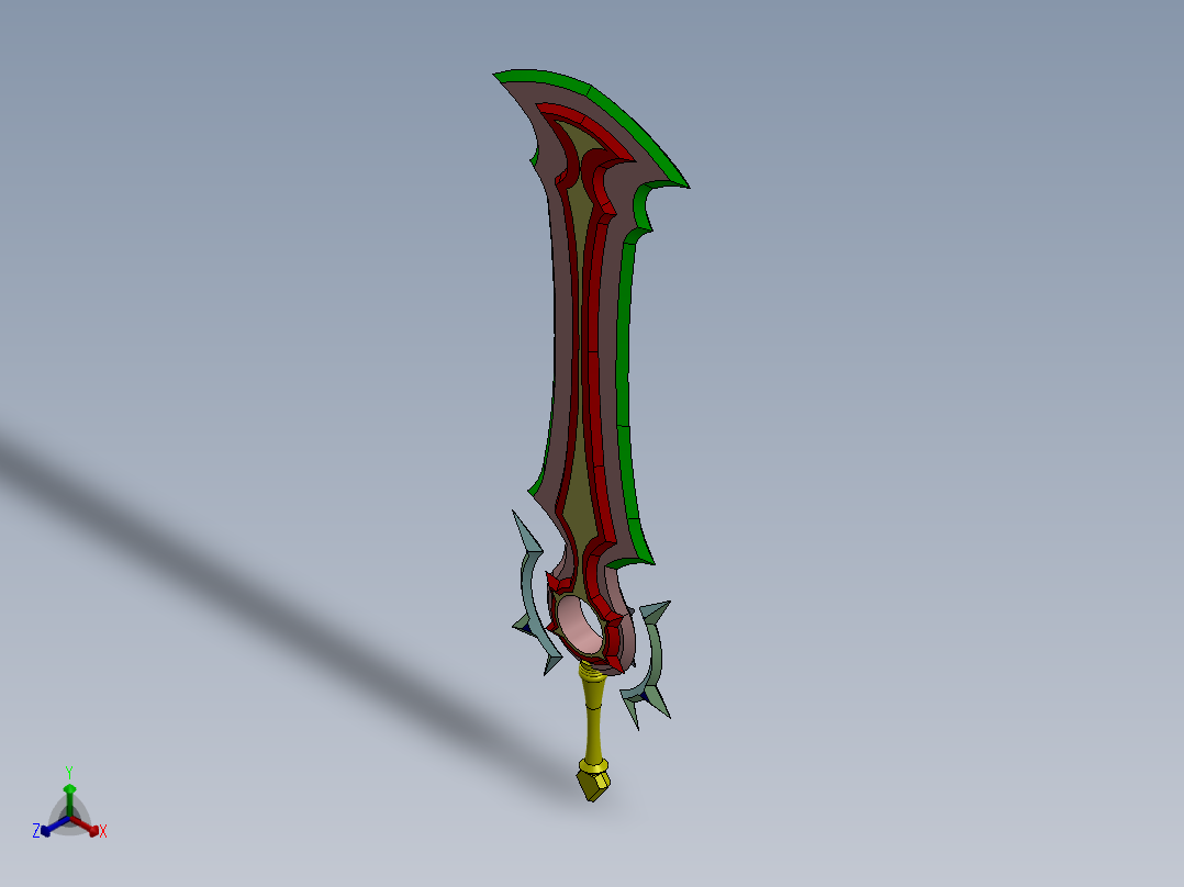 剑、宝剑(207)正等轴测图