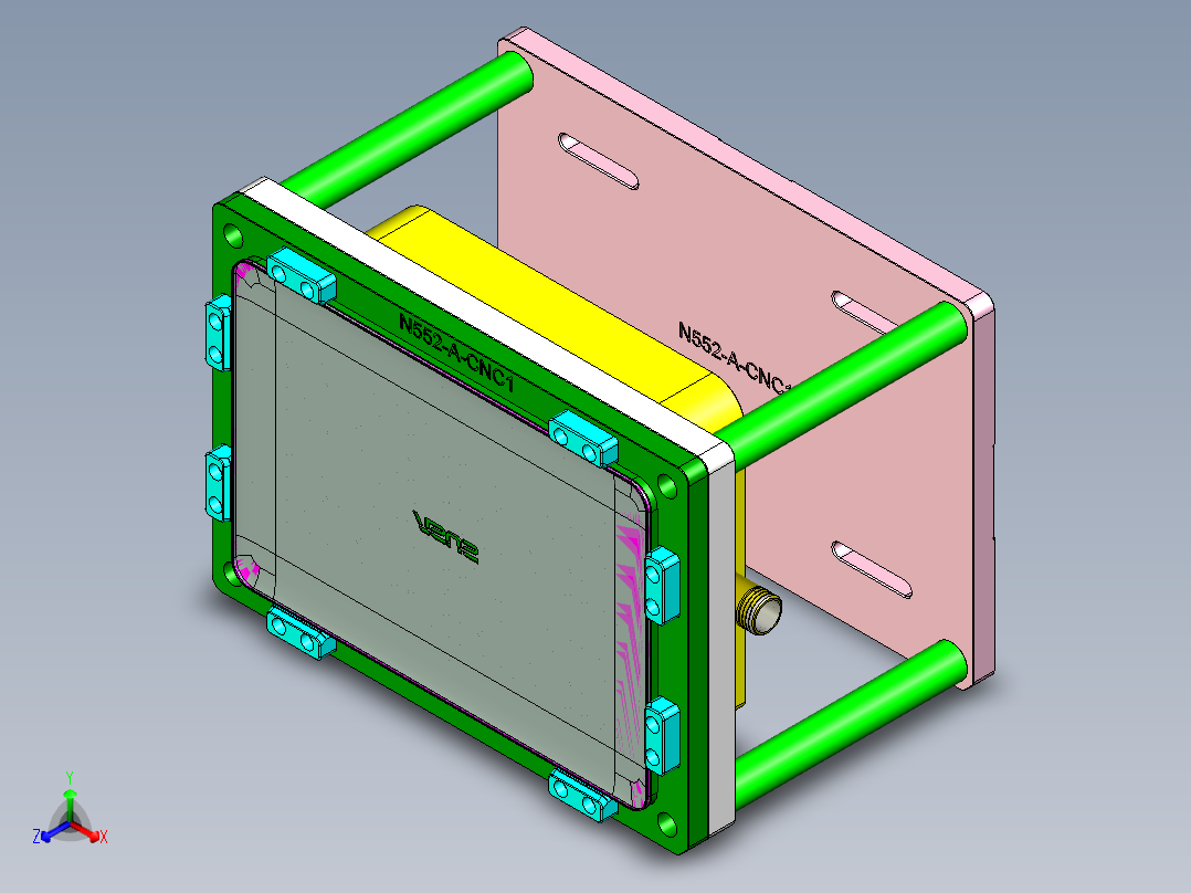 N552-A-笔记本CNC工装夹具三维模型CNC1-0420主视图