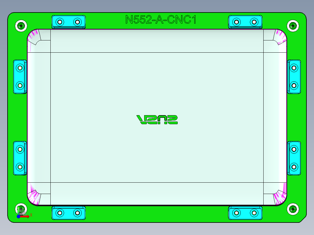 N552-A-笔记本CNC工装夹具三维模型CNC1-0420前视图