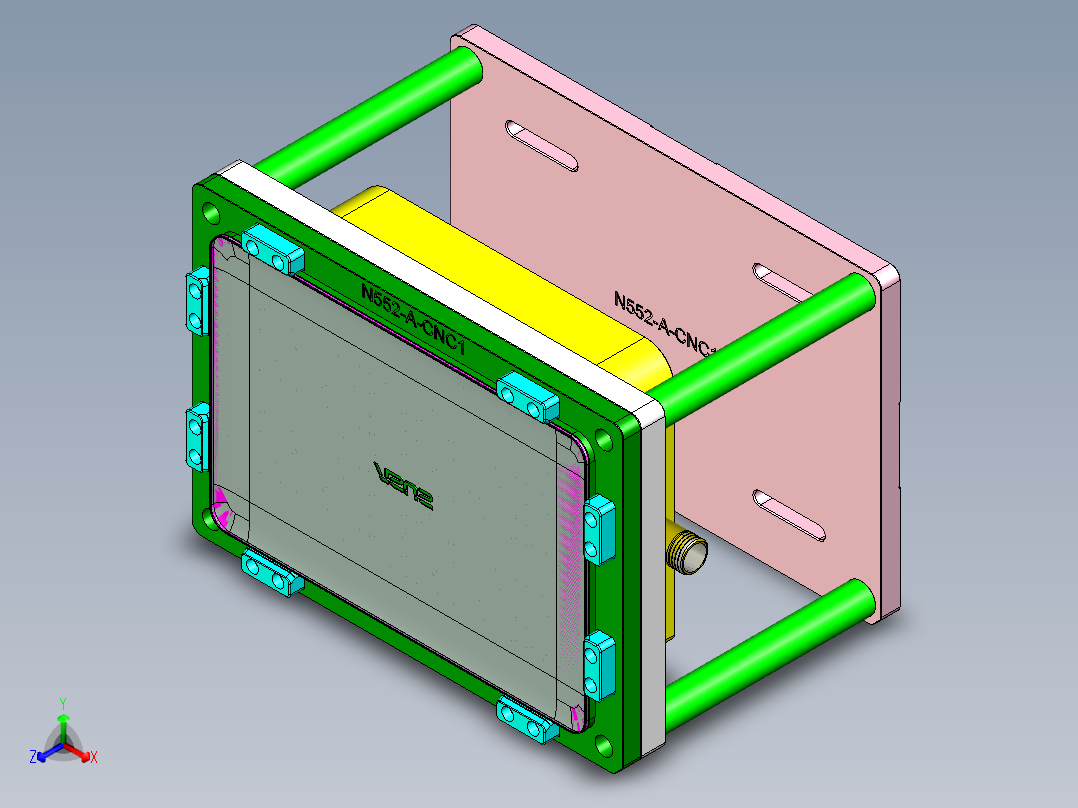 N552-A-笔记本CNC工装夹具三维模型CNC1-0420正等轴测图