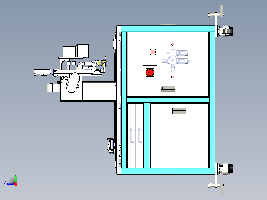 三工位热压机（用于手表手环压装）x_t右视图