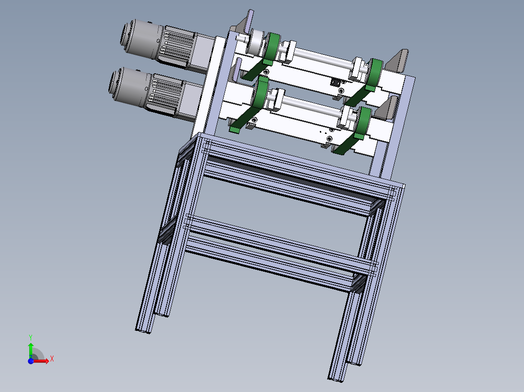双皮带传输机sw18前视图